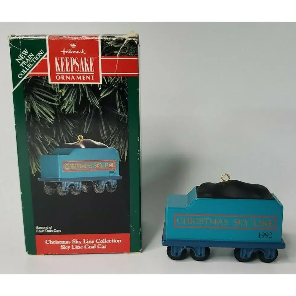 1992 Hallmark Christmas Sky Line‎ Coal Car Ornament U26